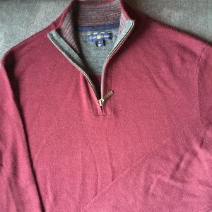 Men’s quarter zip sweater, 52% wool/ 48% acrylic